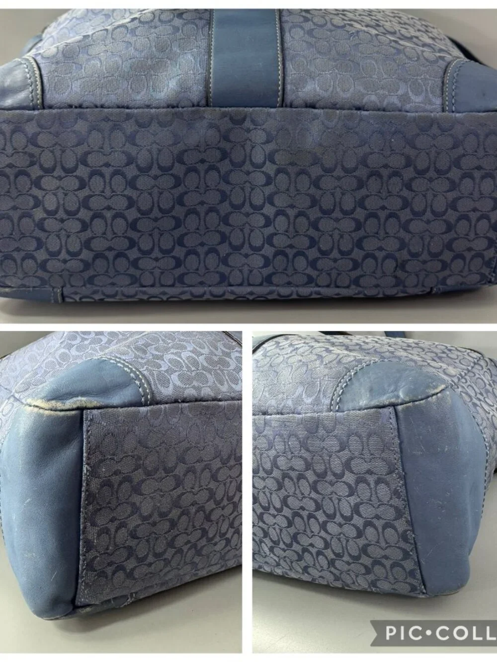 Authentic Coach CC signature Canvas with Leather Diaper Bag